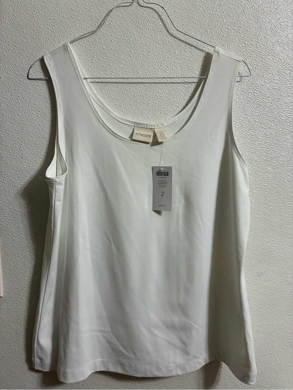 Chico's White Scoop Neck Tank Top size 2 (large) NWT